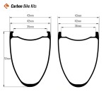 700C Carbon Gravel Rim 57x42mm | 36mm Internal Deep Aero Profile for Speed Gravel & Racing
